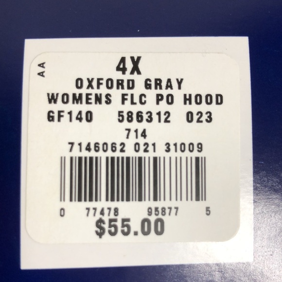 NWTs Champion heather gray powerblend fleece hoodie pink/purple/blue script logo - Picture 7 of 7